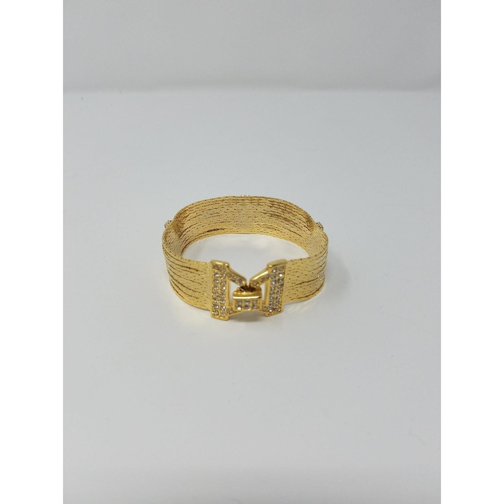 Vtg Nolan Miller Star Luster bracelet gold‎ tone crystal clasp jewelry preppy